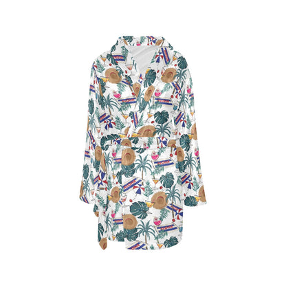 Aloha Hawaii Beach Pattern Print Design 04 Women's Fleece Robe