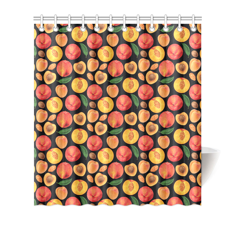 Peach Pattern Print Design A02 Shower Curtain