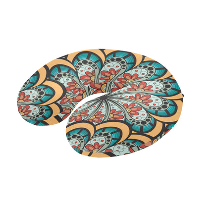 Mandala Pattern Print Design 01 U-Shaped Travel Neck Pillow