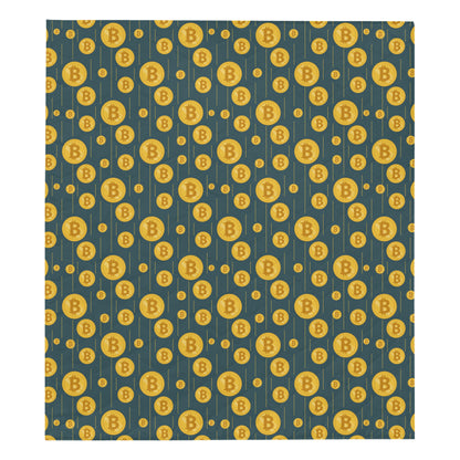 Bitcoin Pattern Print Design 01 Premium Quilt