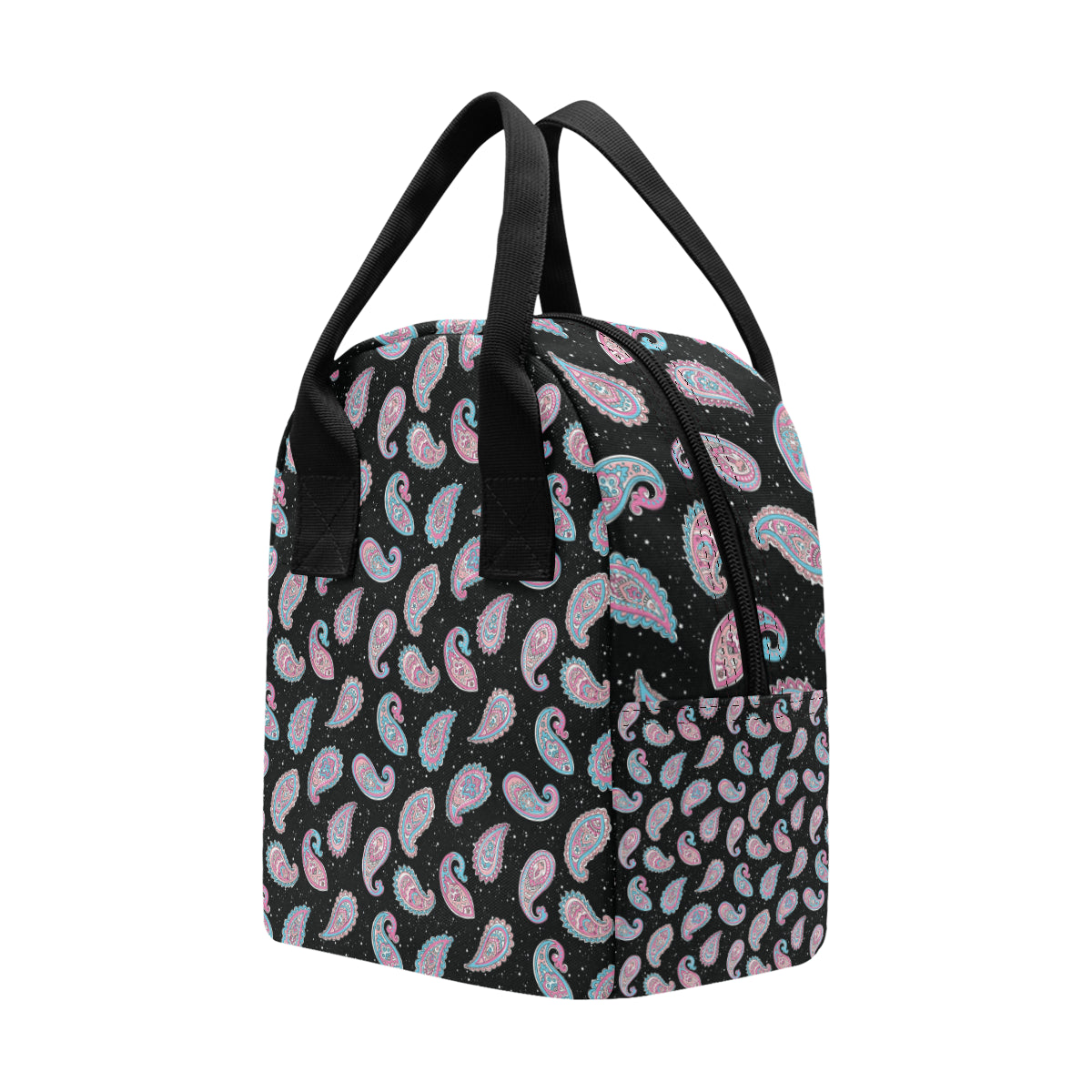 Paisley Pink Design Mandala Print Insulated Lunch Bag