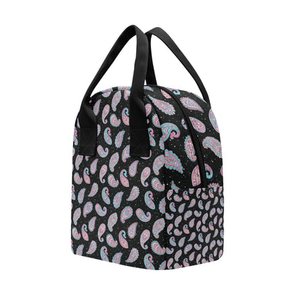 Paisley Pink Design Mandala Print Insulated Lunch Bag