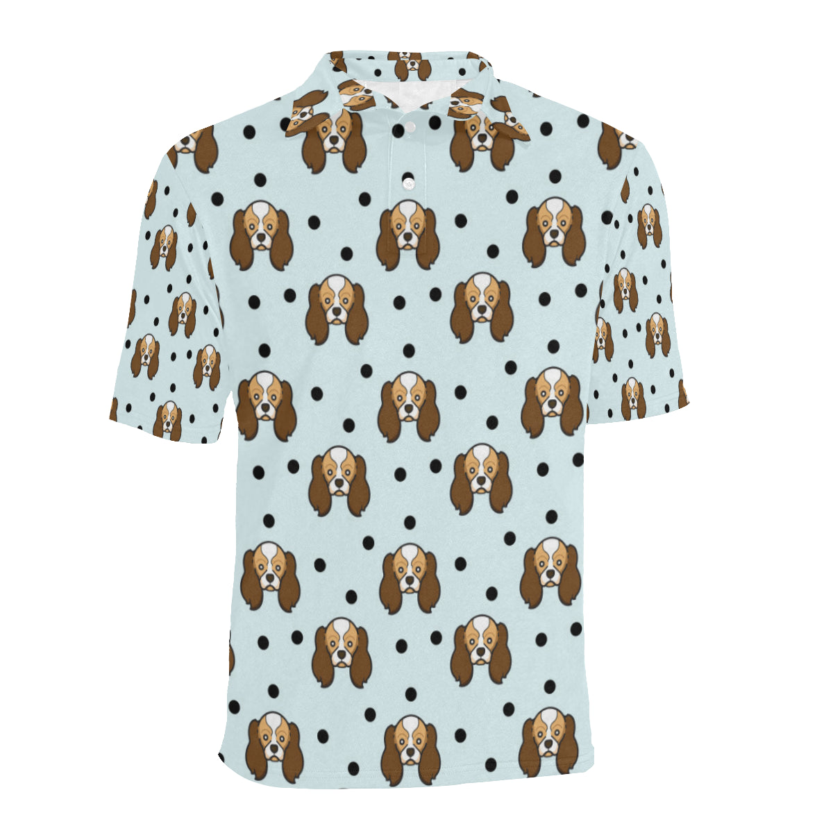 Cavalier King Charles Spaniels Pattern Print Design 02 Men Polo Shirt