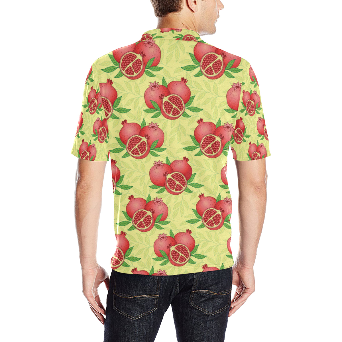 Pomegranate Pattern Print Design PG07 Men Polo Shirt