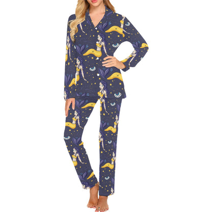Pisces Pattern Print Design A04 Women's Long Pajama Set