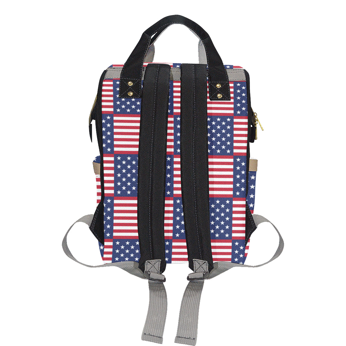 Patriotic US Flag Pattern Print Design A03 Diaper Bag Backpack