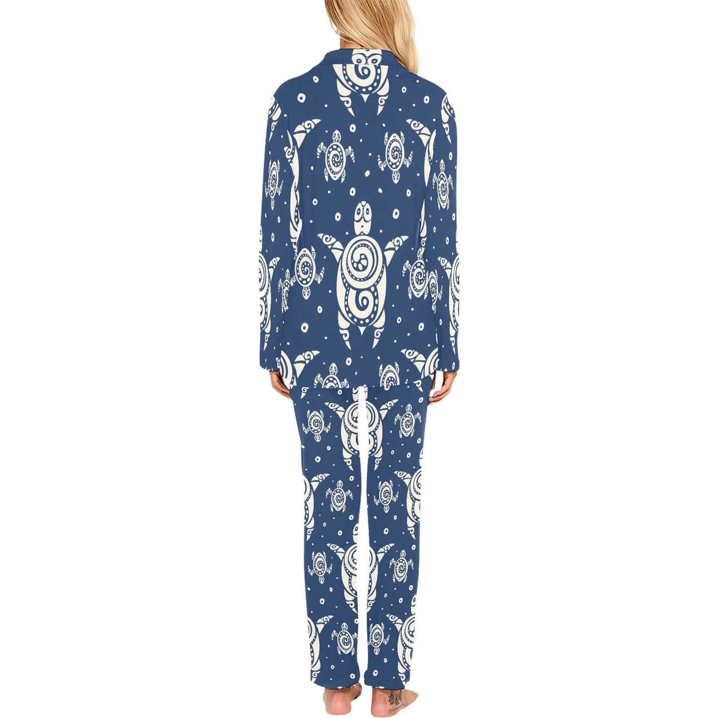 Sea Turtle Tribal Women's Long Pajama Set