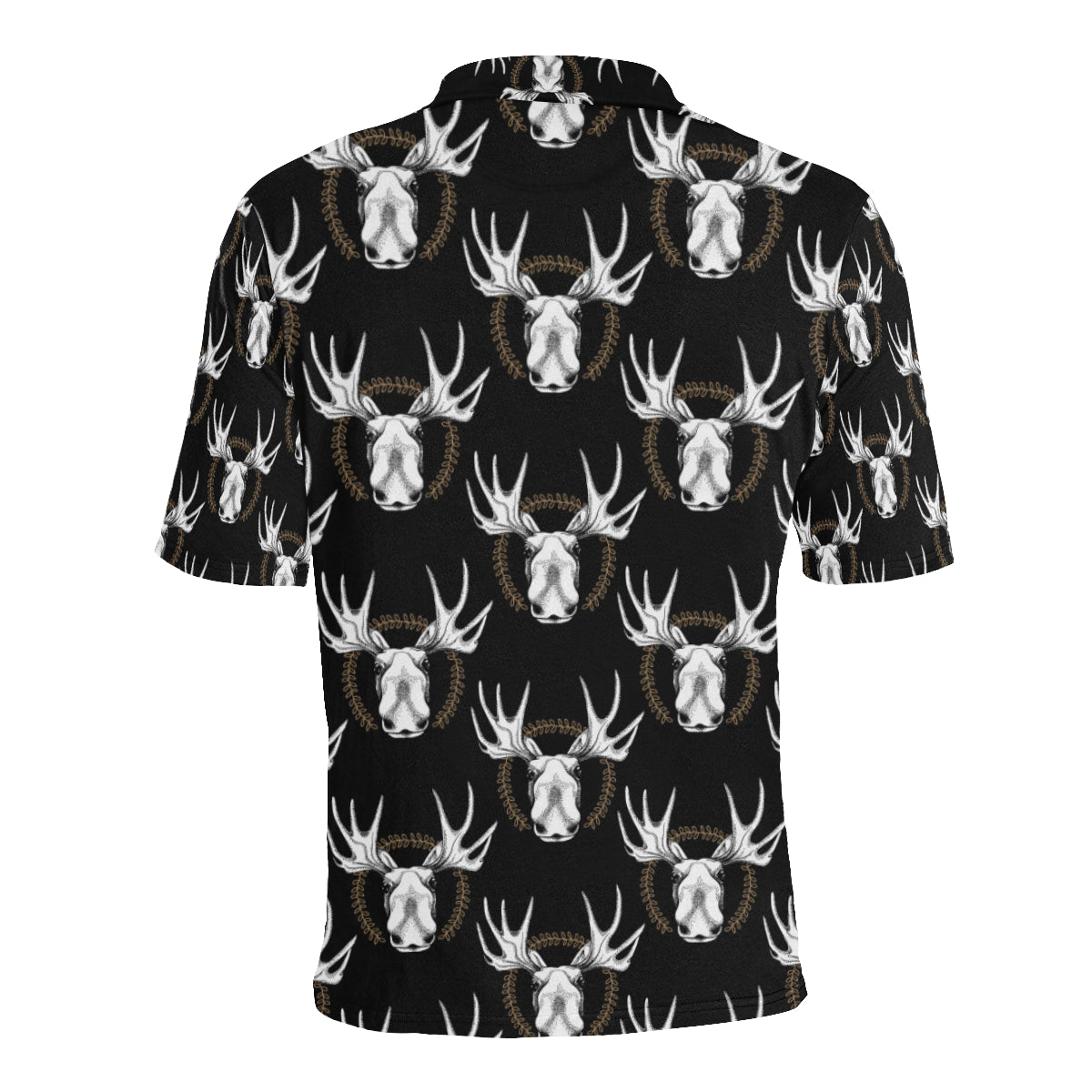 Moose Pattern Print Design 02 Men Polo Shirt