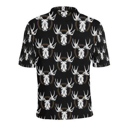 Moose Pattern Print Design 02 Men Polo Shirt