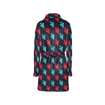Grape Pattern Print Design GP07 Women's Fleece Robe