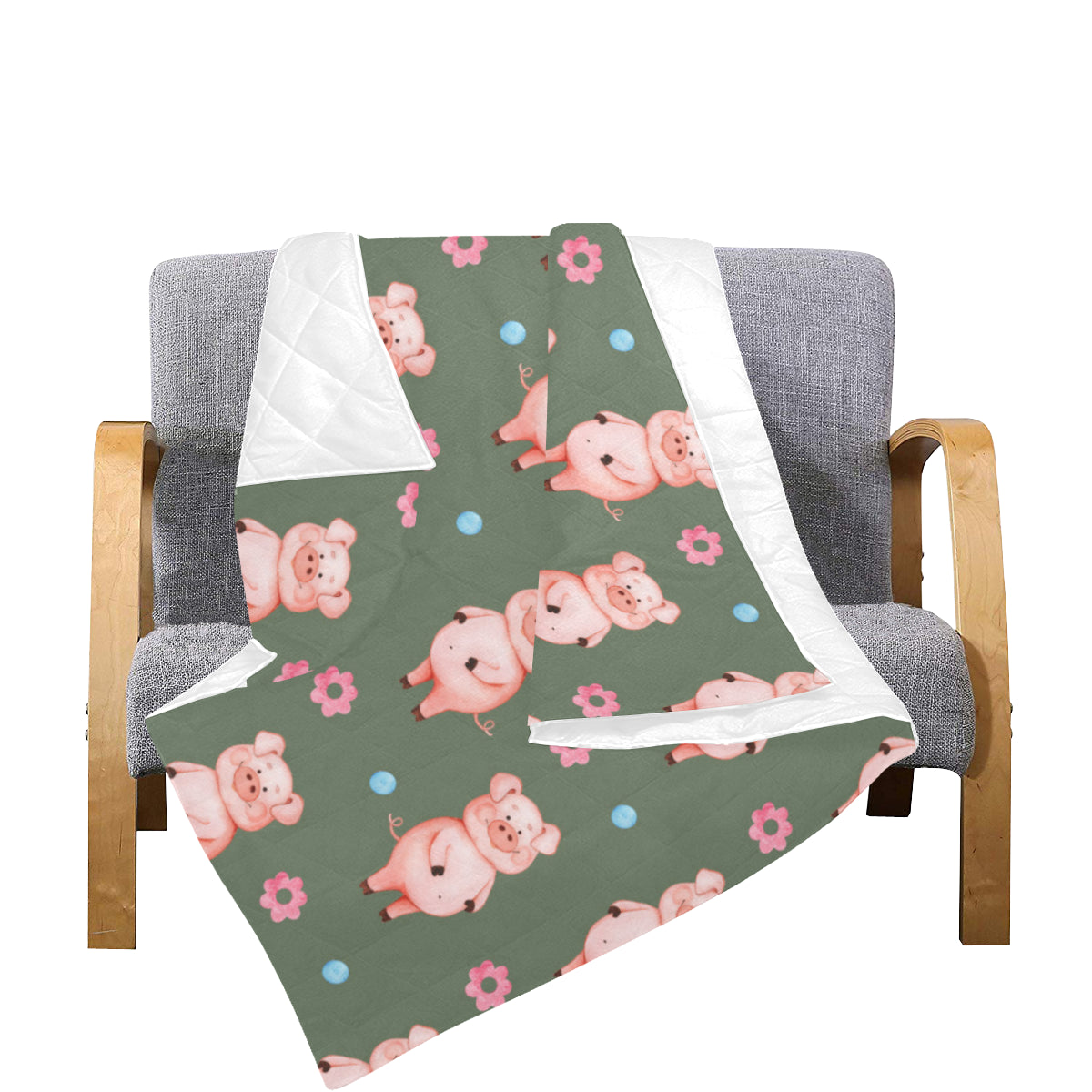Pig Pattern Print Design 03 Premium Quilt
