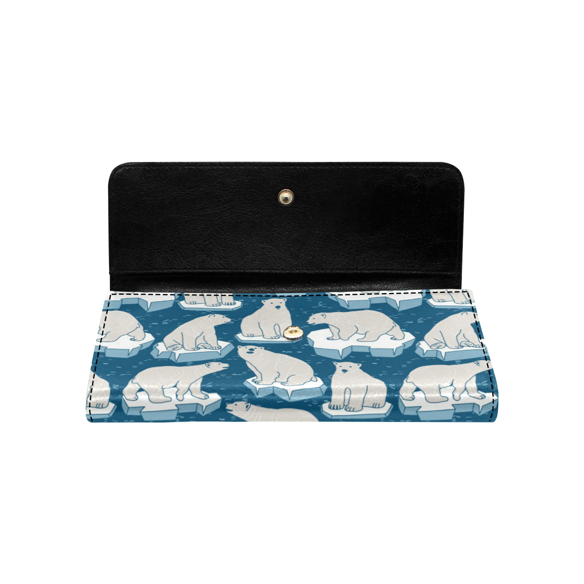 Polar Bear Pattern Print Design PB03 Women's Trifold Wallet