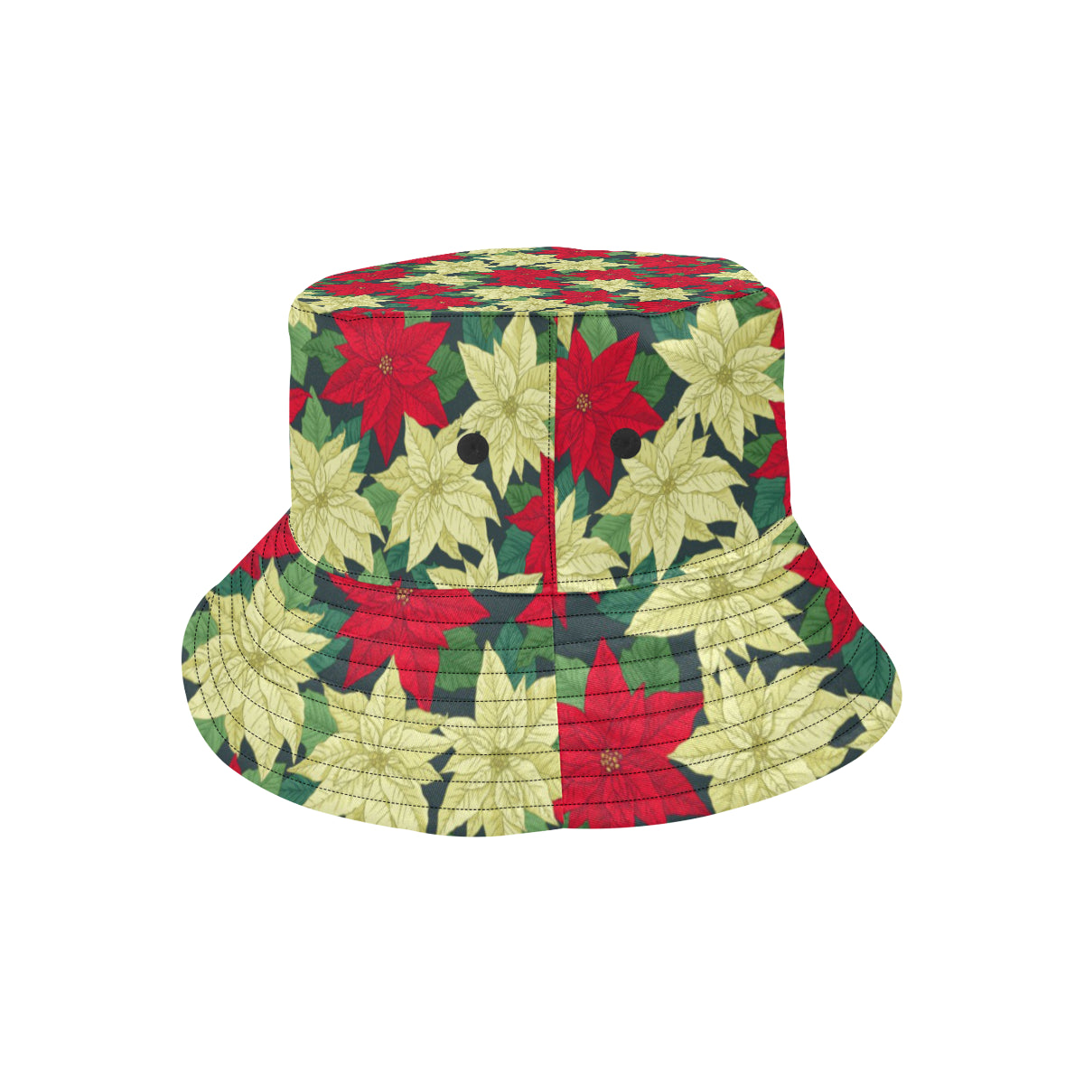 Poinsettia Pattern Print Design POT06 Unisex Bucket Hat