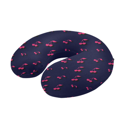 Cherry Pattern Print Design 02 U-Shaped Travel Neck Pillow