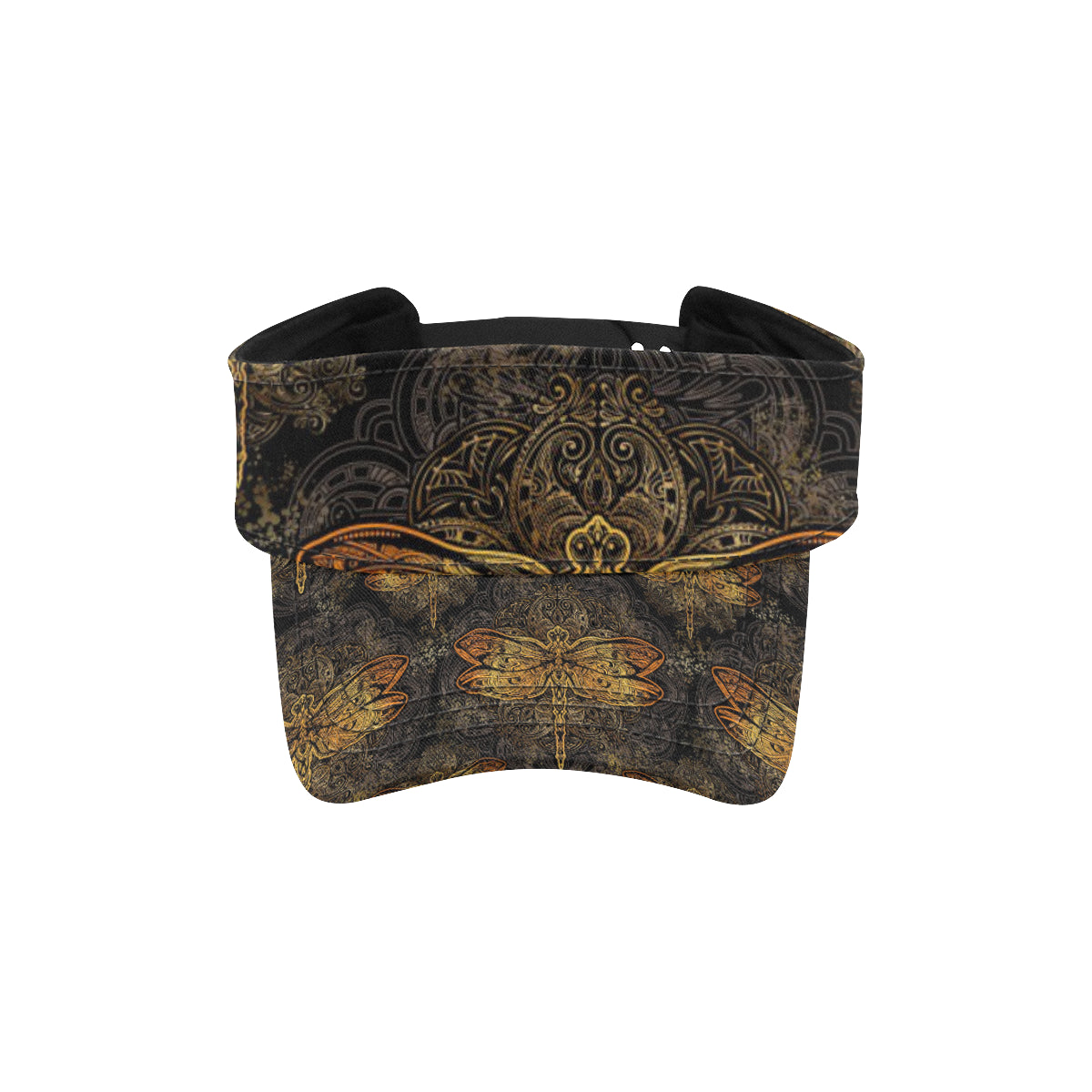 Gold Dragonfly Mandala Unisex Sun Visor