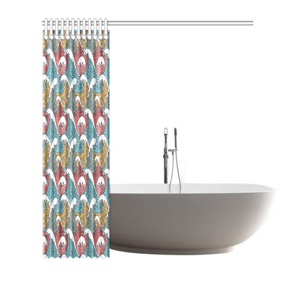 Tribal Wave Pattern Print Shower Curtain