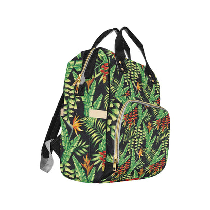 Hawaiian Flower Tropical Palm Leaves Diaper Bag Backpack