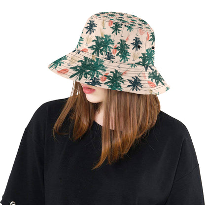 Palm Tree Pattern Print Design PT014 Unisex Bucket Hat