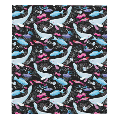 Manatee Pattern Print Design 02 Premium Quilt