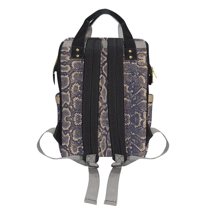 Snake Skin Pattern Print Diaper Bag Backpack