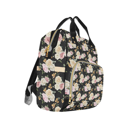 Rose Pattern Print Design A01 Diaper Bag Backpack