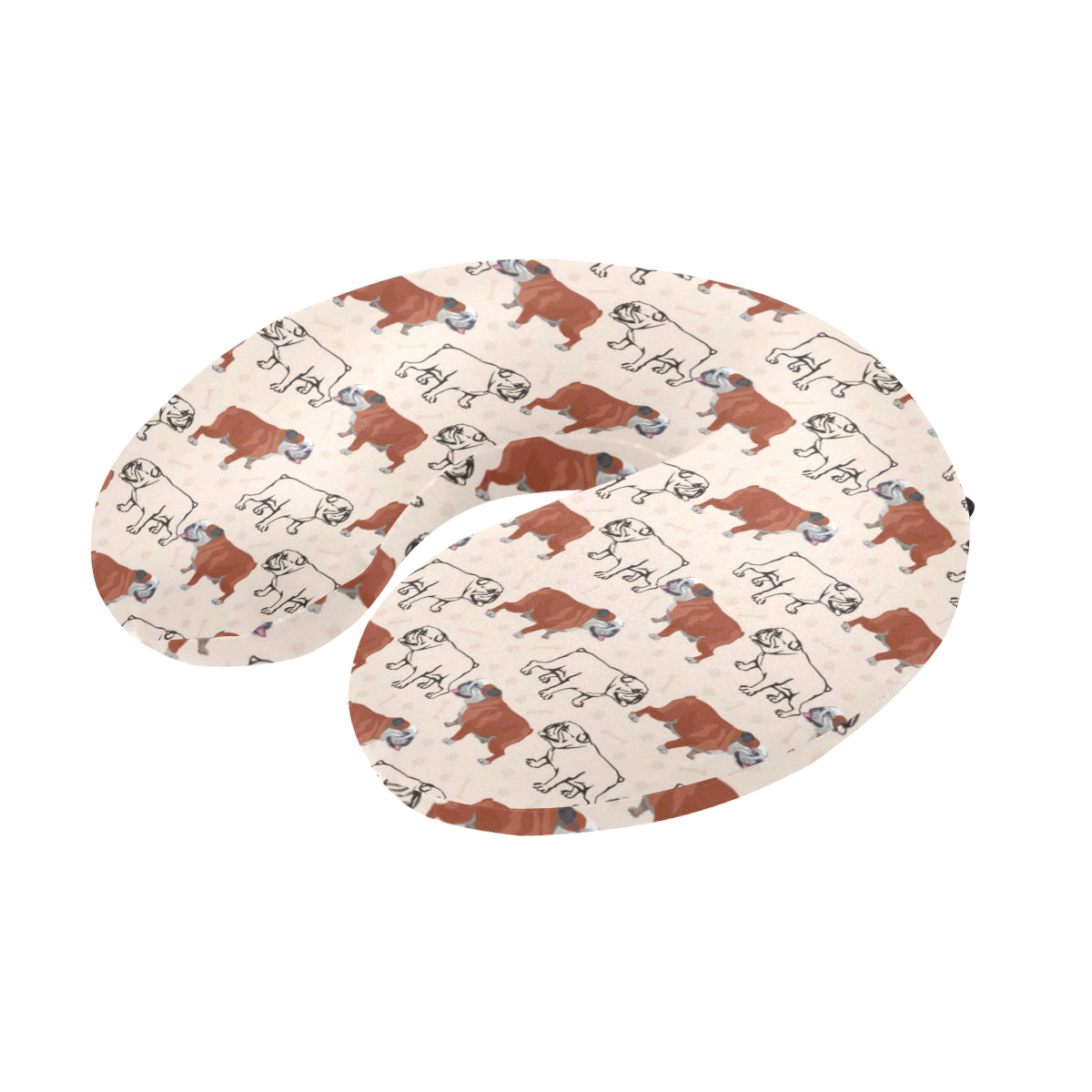Bulldogs Pattern Print Design 04 U-Shaped Travel Neck Pillow