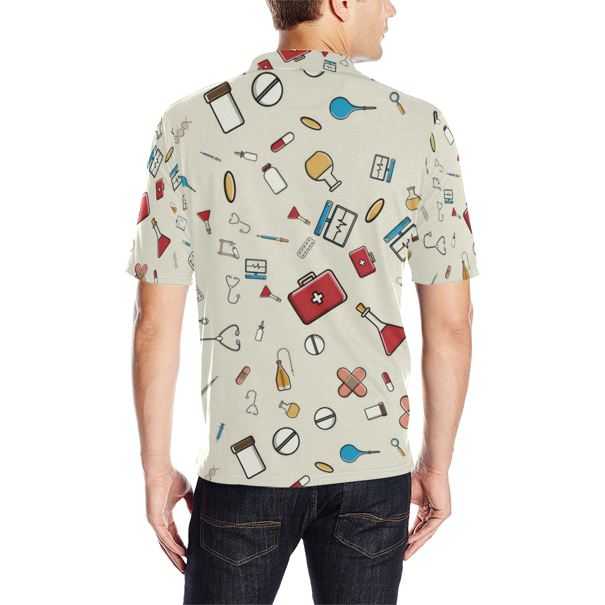 Nurse Pattern Print Design A04 Men Polo Shirt