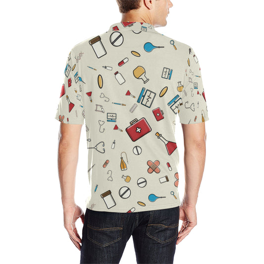 Nurse Pattern Print Design A04 Men Polo Shirt