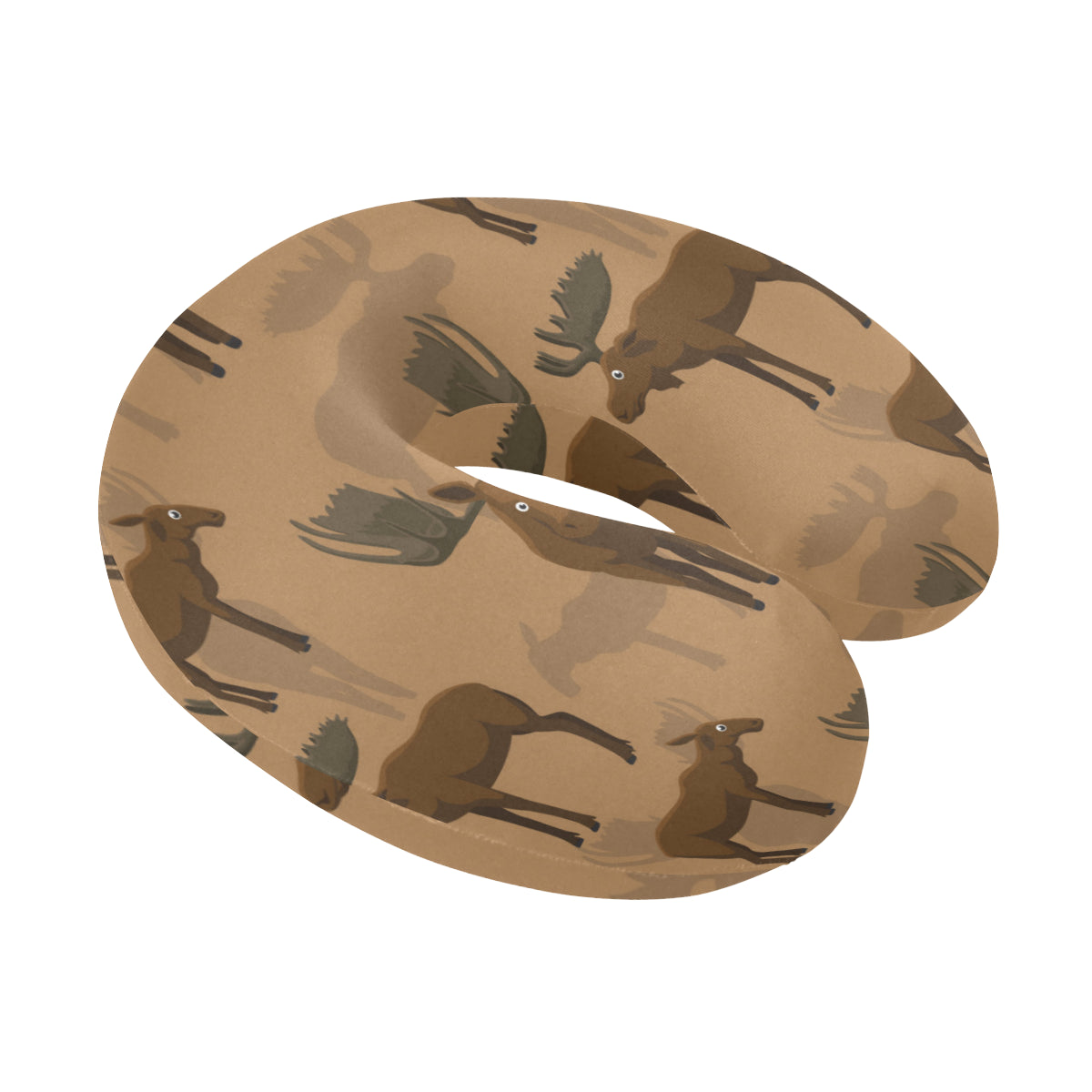 Moose Pattern Print Design 03 U-Shaped Travel Neck Pillow