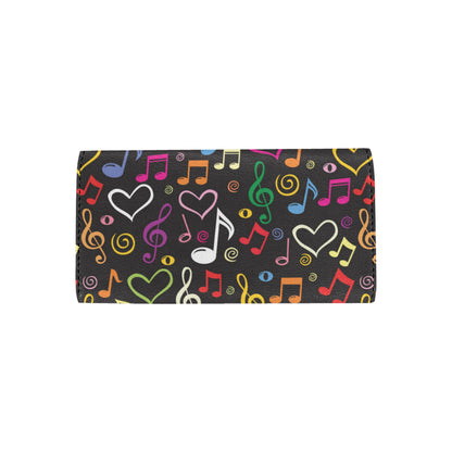 Music note Pattern Print Design A01 Women's Trifold Wallet