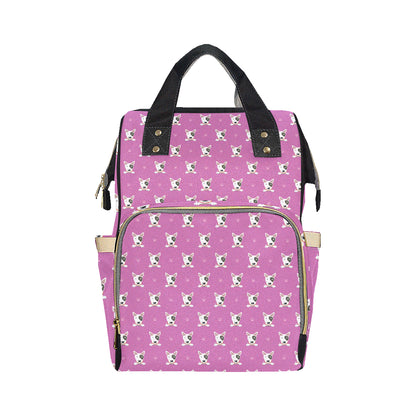 Bull Terrier Happy Print Pattern Diaper Bag Backpack