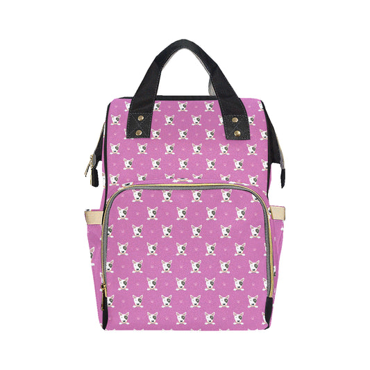 Bull Terrier Happy Print Pattern Diaper Bag Backpack