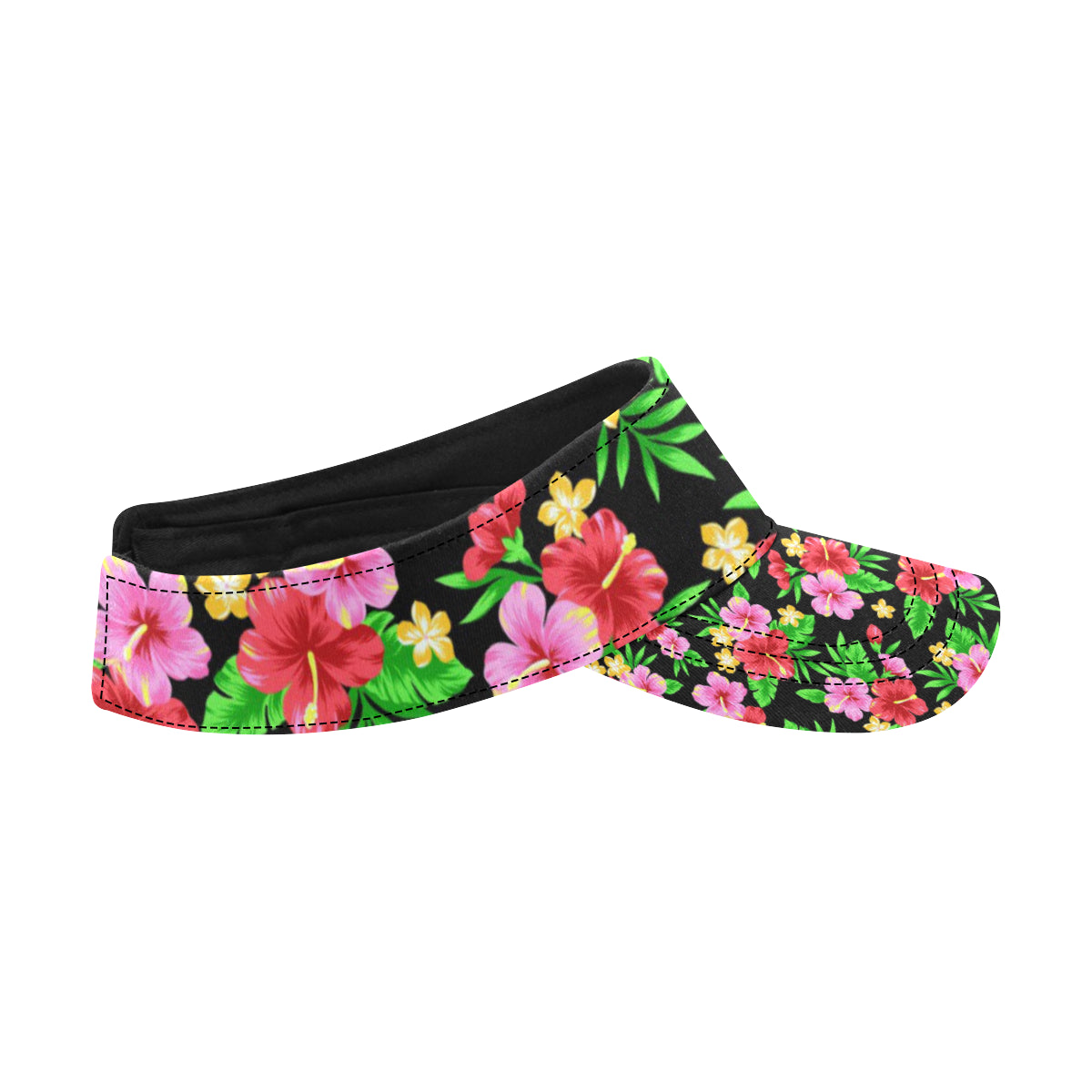 Pink Red Hibiscus Pattern Print Design HB023 Unisex Sun Visor