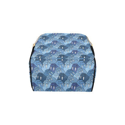 Walrus Pattern Print Design 01 Diaper Bag Backpack