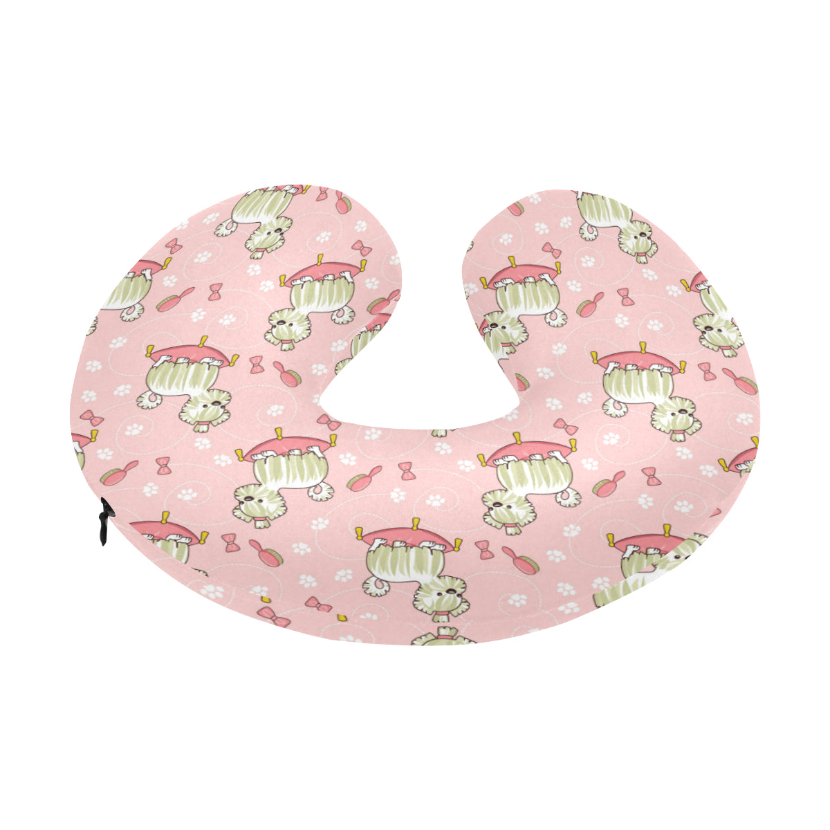Bichons Frise Pattern Print Design 01 U-Shaped Travel Neck Pillow