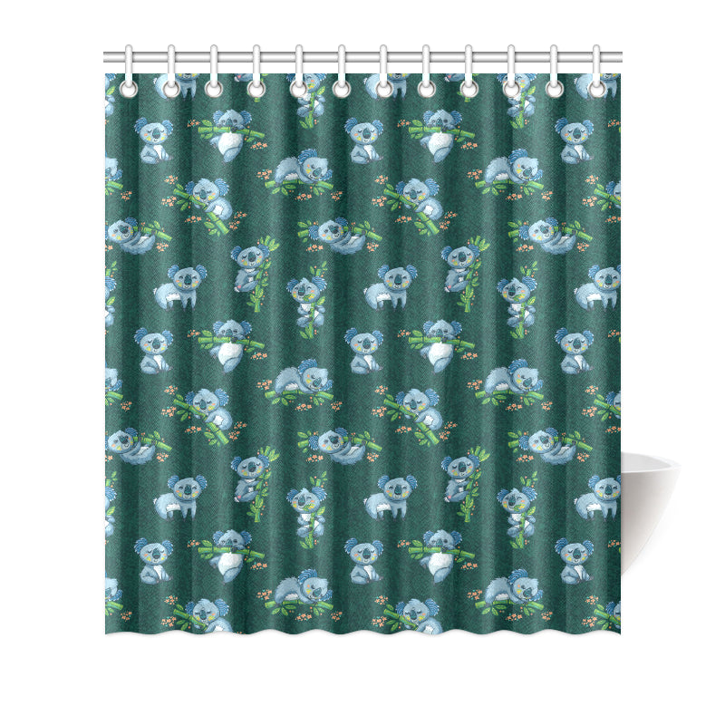 Koala Blue Design Print Shower Curtain