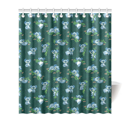 Koala Blue Design Print Shower Curtain