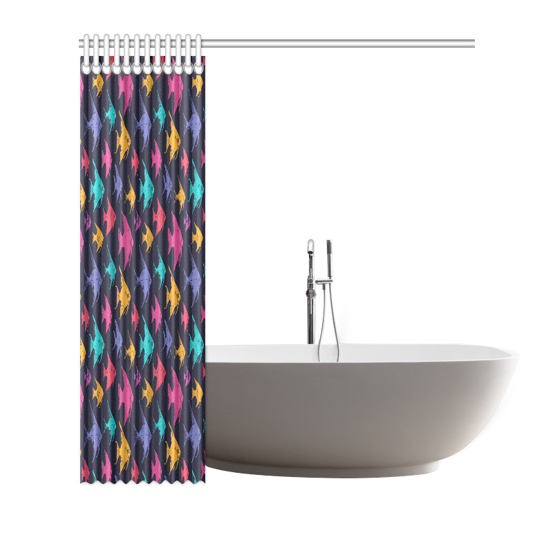 Angelfish Colorful Pattern Print Design 03 Shower Curtain