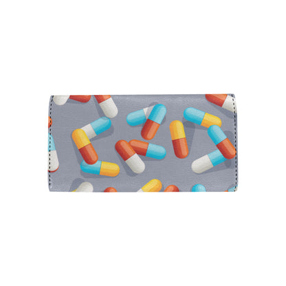 Pill Pattern Print Design A01 Women's Trifold Wallet