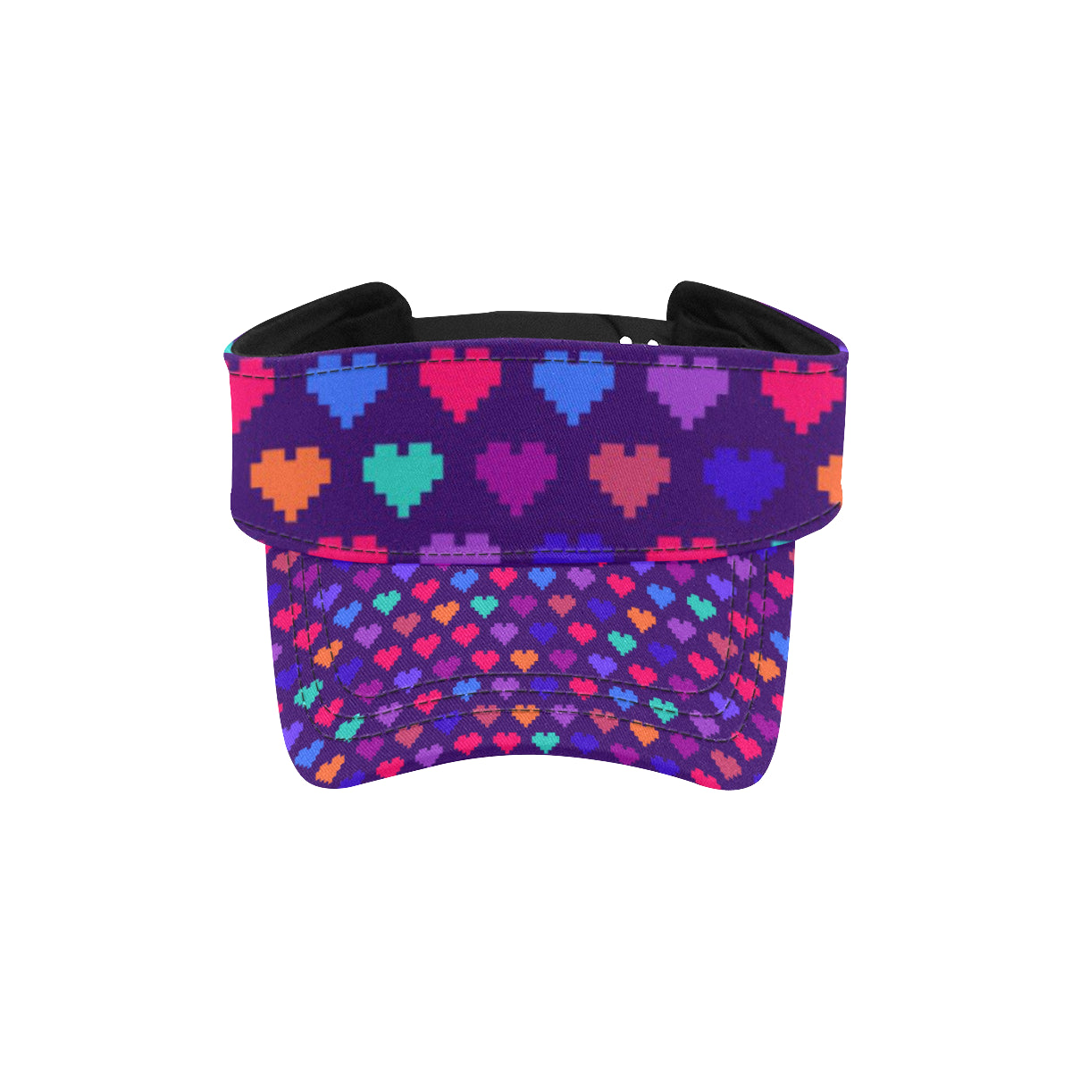 Heart Pixel Pattern Print Design HE03 Unisex Sun Visor