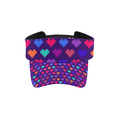 Heart Pixel Pattern Print Design HE03 Unisex Sun Visor