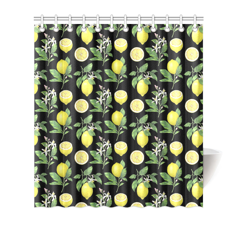 Lemon Pattern Print Design LM02 Shower Curtain
