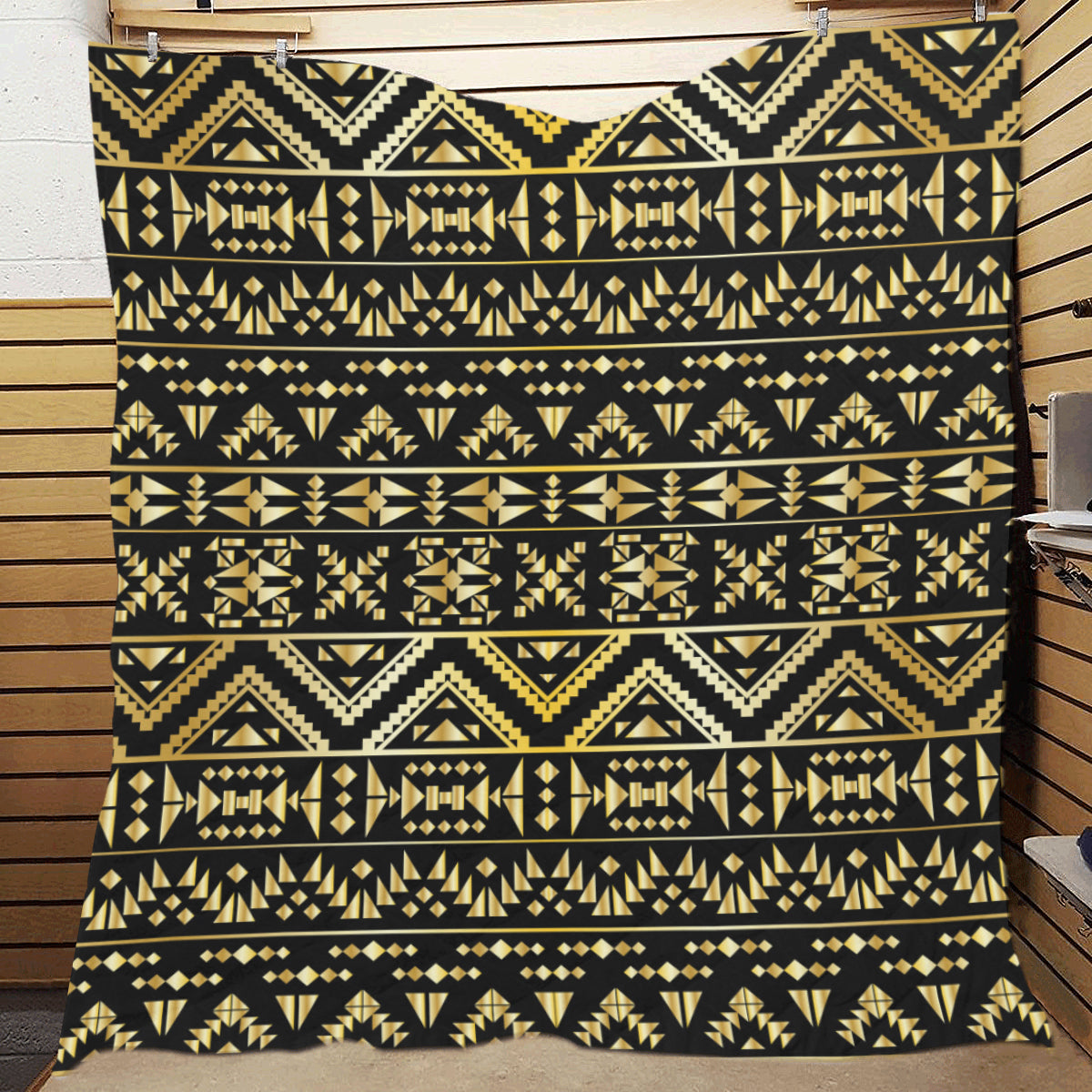 Gold Aztec Tribal Premium Quilt