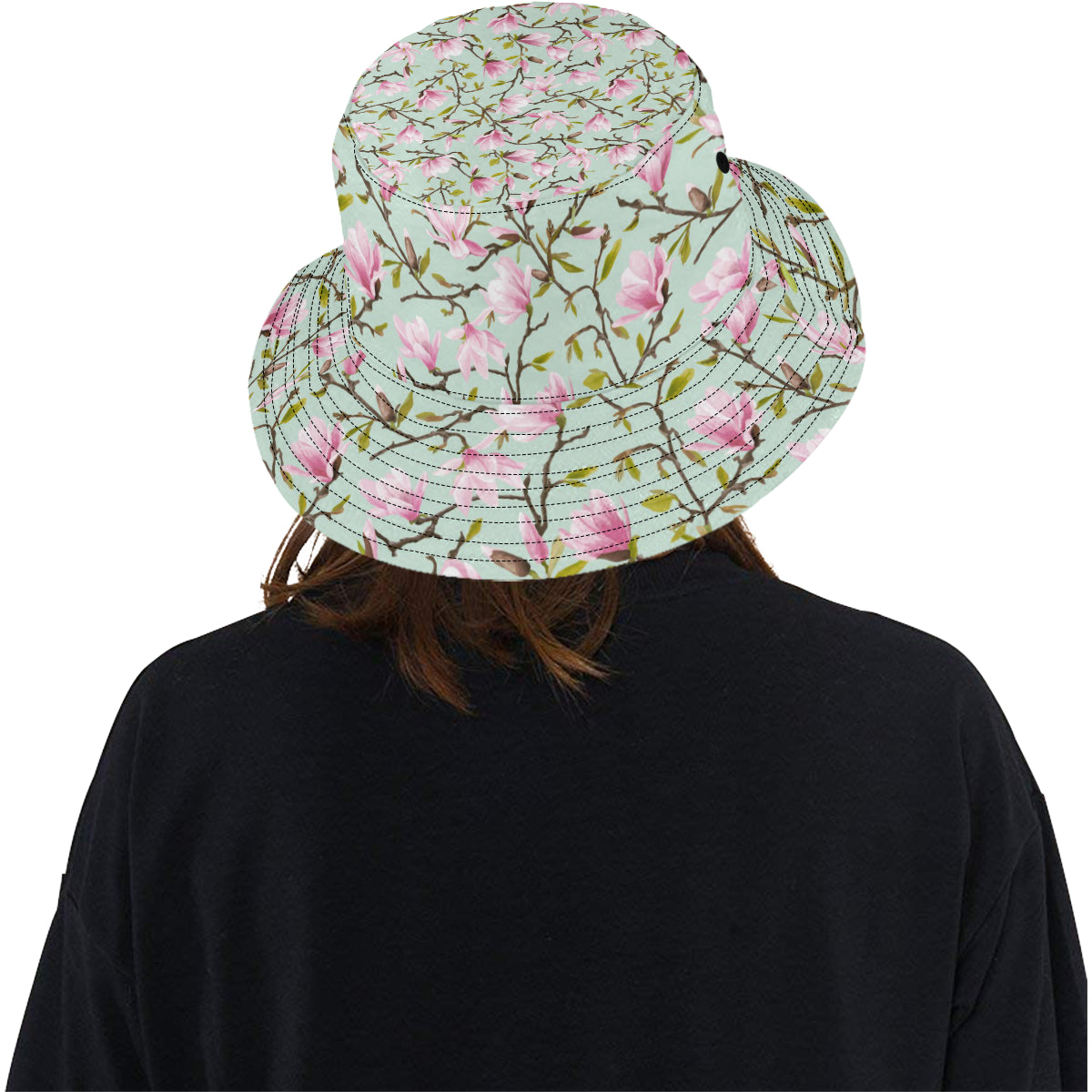 Magnolia Pattern Print Design MAG04 Unisex Bucket Hat