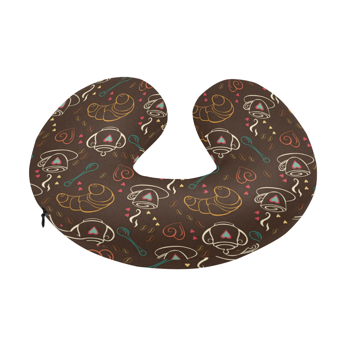 Coffee Pattern Print Design 06 U-Shaped Travel Neck Pillow