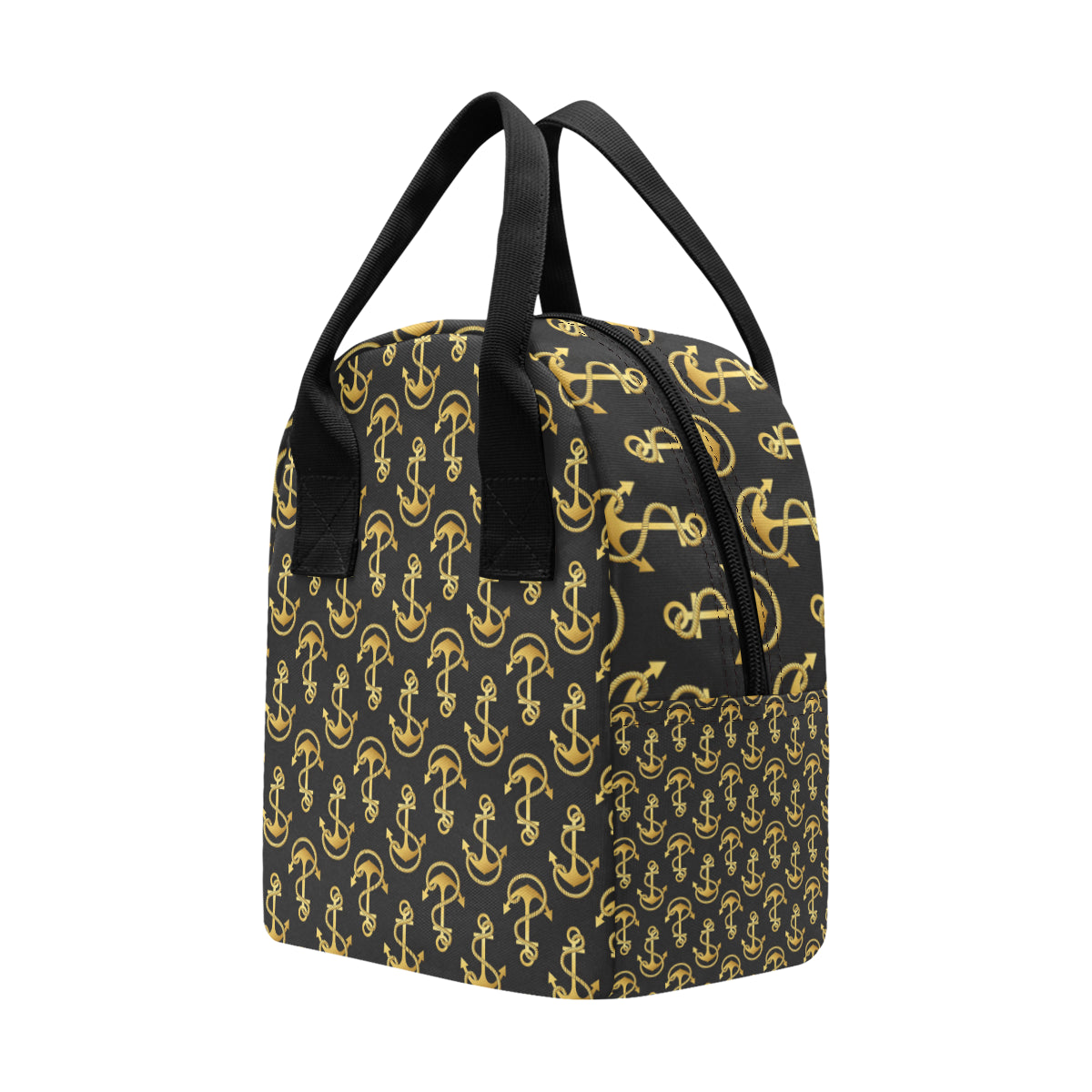 Anchor Gold Pattern Insulated Lunch Bag