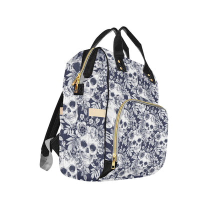 Skull Floral Beautiful Diaper Bag Backpack
