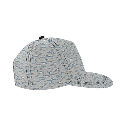 Narwhal Pattern Print Snapback Cap