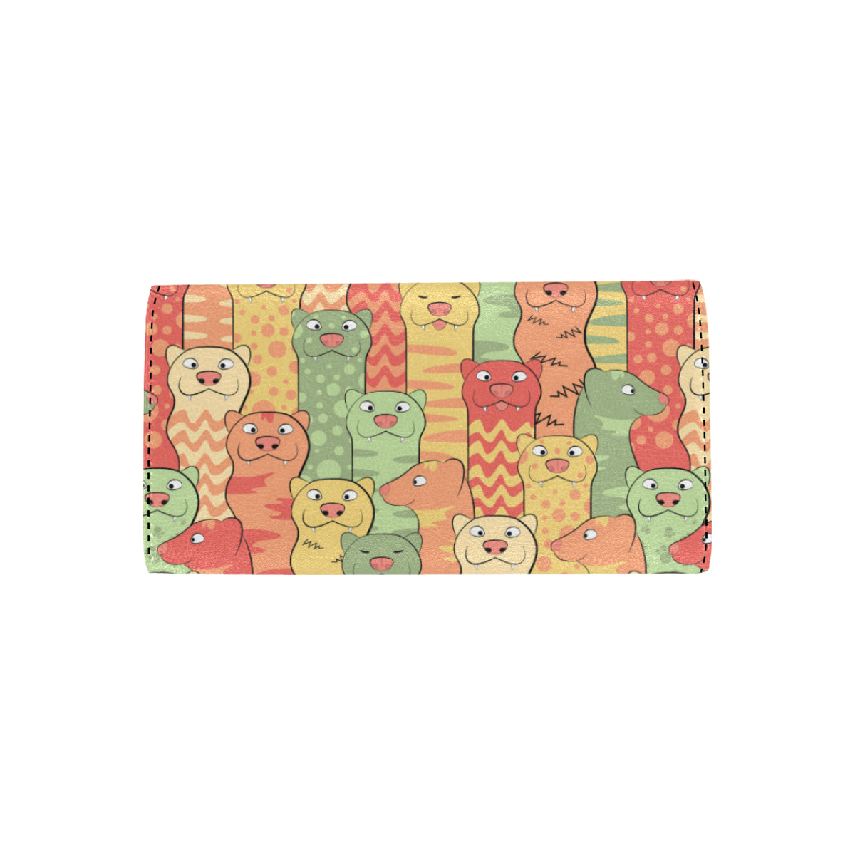 Ferret Pattern Print Design 01 Women's Trifold Wallet
