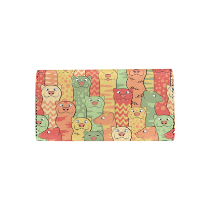 Ferret Pattern Print Design 01 Women's Trifold Wallet
